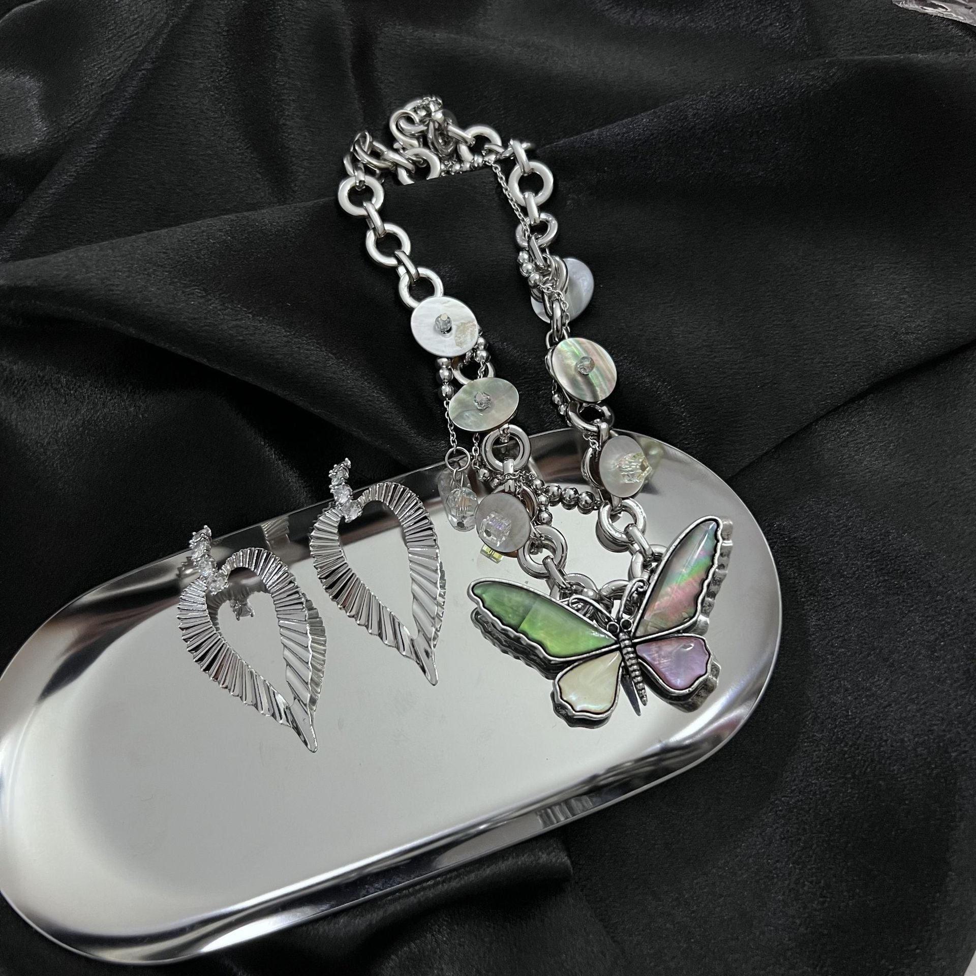 Collares de clavícula de mariposa de concha de mariposa y2k al por mayor Y2K